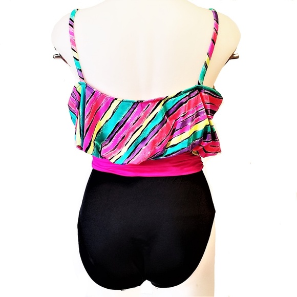 ISLAND NATIVE Retro Swimsuit Vintage '80s Colorful - Picture 3 of 6